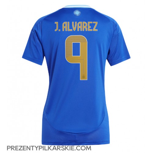 Stroje piłkarskie Argentyna Julian Alvarez #9 Koszulka Wyjazdowej dla damskie Copa America 2024 Krótki Rękaw